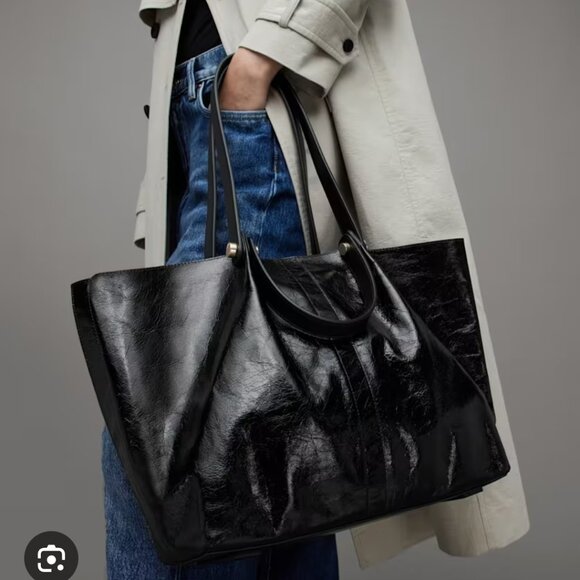 All Saints Large Black Tote "EUC" - Picture 16 of 16